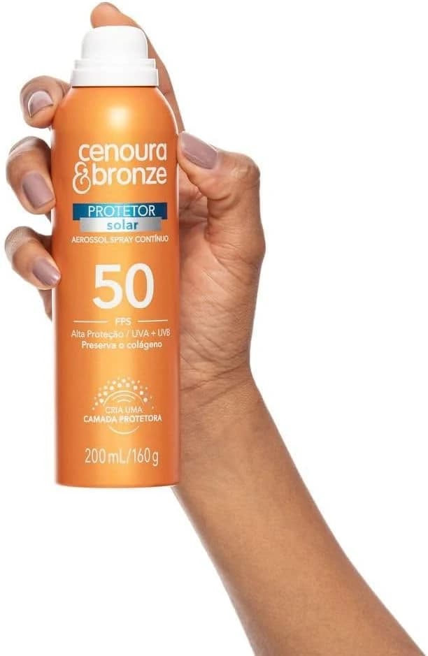 Cenoura e Bronze Protetor Solar Aerossol Cenoura E Bronze Fps50 200Ml