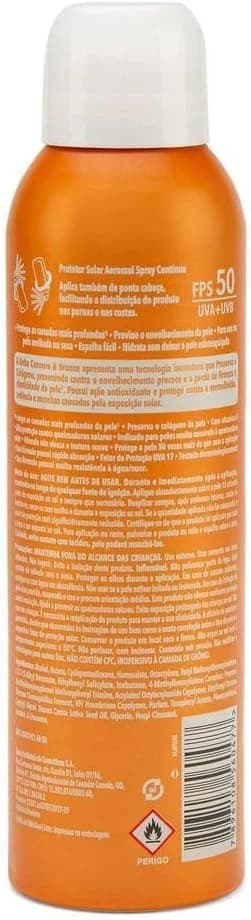 Cenoura e Bronze Protetor Solar Aerossol Cenoura E Bronze Fps50 200Ml
