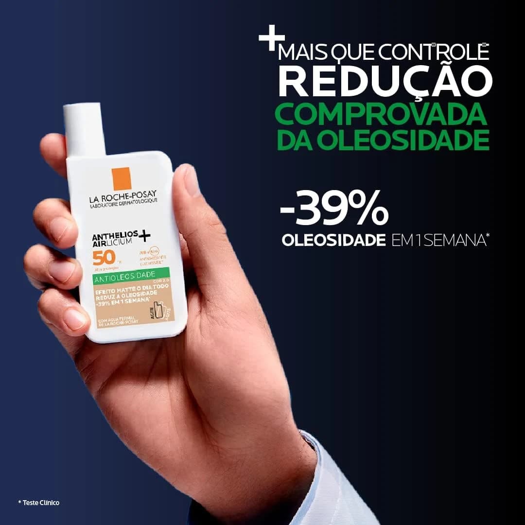 La Roche-Posay, Anthelios Airlicium, Protetor Solar Facial Antioleosidade com cor, 40g