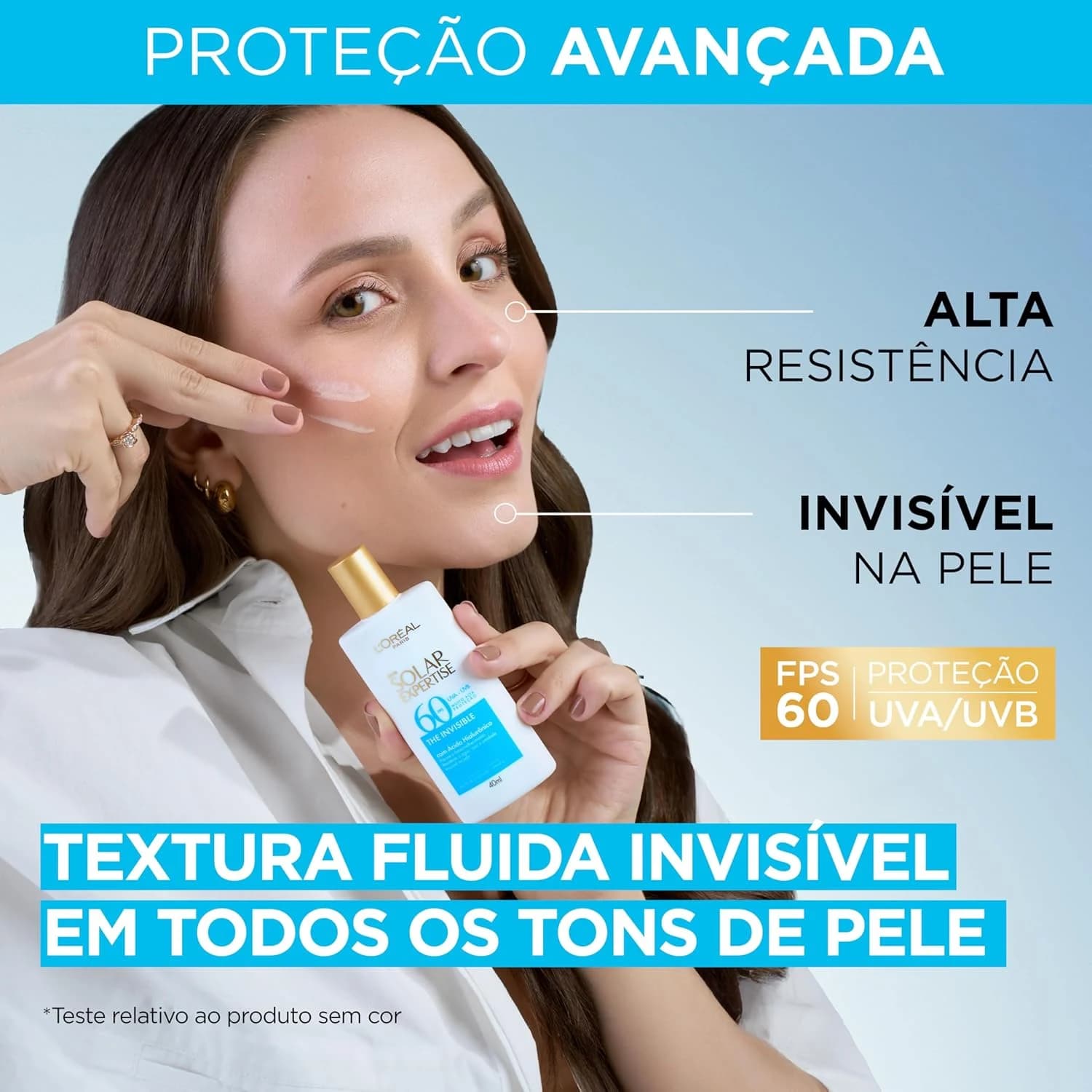 L'Oréal Paris Solar Expertise, Protetor Solar Facial The Invisible Fluido FPS60, 40g