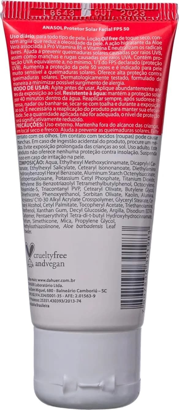 Anasol Protetor Solar Facial FPS50 60g