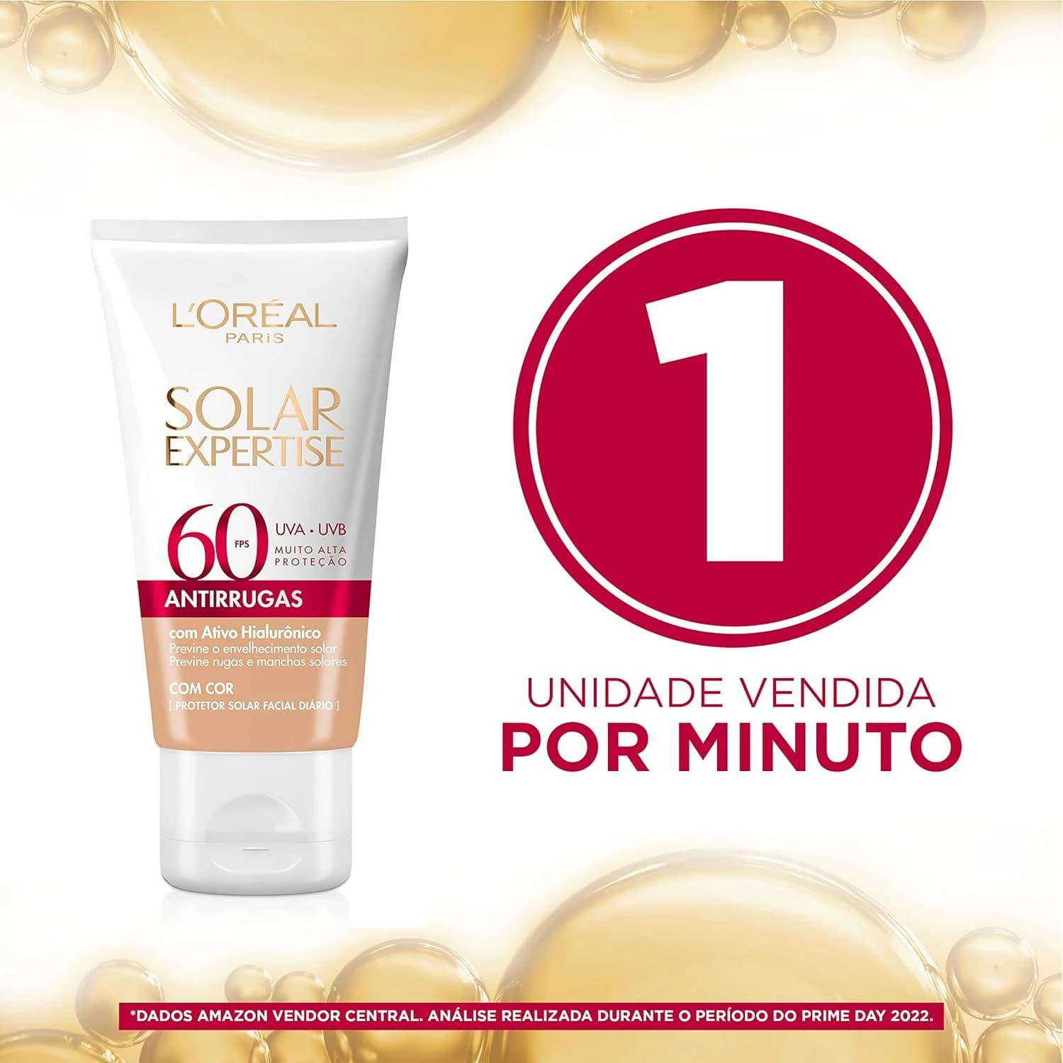 Protetor Solar Facial L'Oréal Paris Solar Expertise Antirrugas Fps 60, 40G
