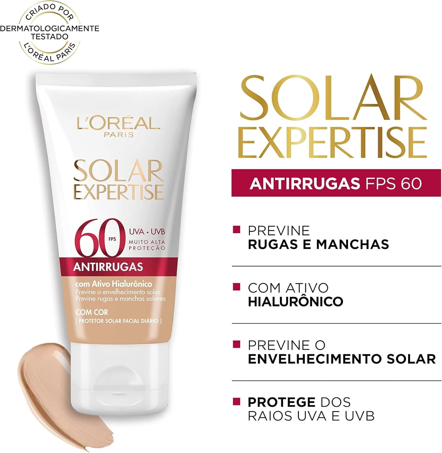 Protetor Solar Facial L'Oréal Paris Solar Expertise Antirrugas Fps 60, 40G