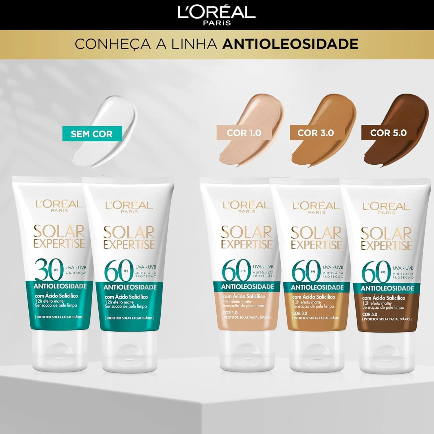 L'Oréal Paris Solar Expertise Protetor Solar Facial Antioleosidade FPS60, 40g