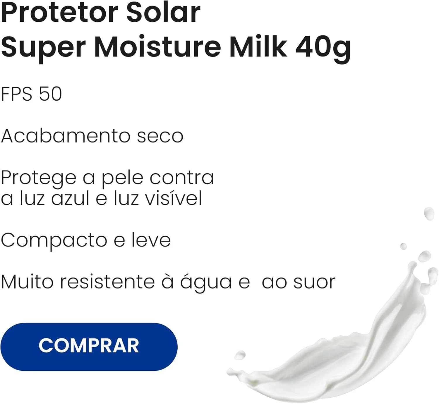 SKIN AQUA® Super Moisture Milk 40g - Protetor Solar Facial sem cor FPS50