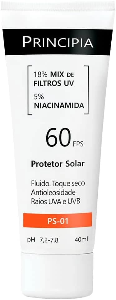 PRINCIPIA, Protetor Solar Facial FPS 60, PS-01, 40ml