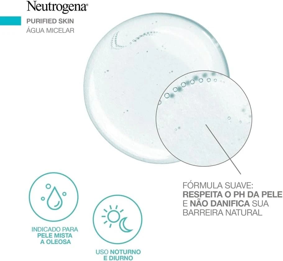 Neutrogena Água Micelar Demaquilante Purified Skin, 200ml