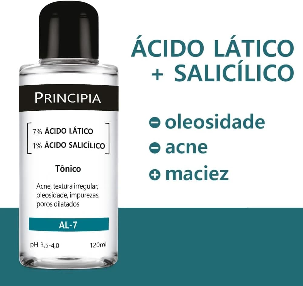Tônico Principia 7% Ácido Lático + 1% Ácido Salicílico