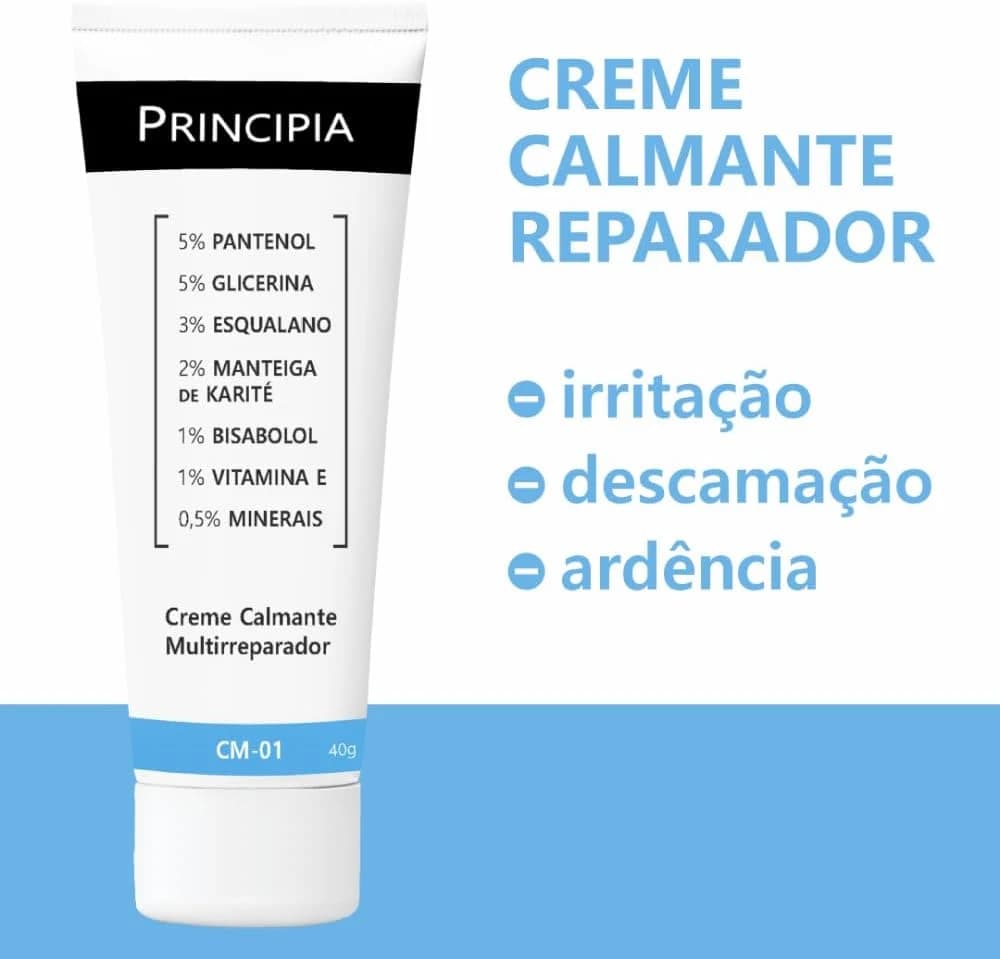 PRINCIPIA, Creme Facial Calmante Multirreparador 17,5% Mix de Ativos CM-01