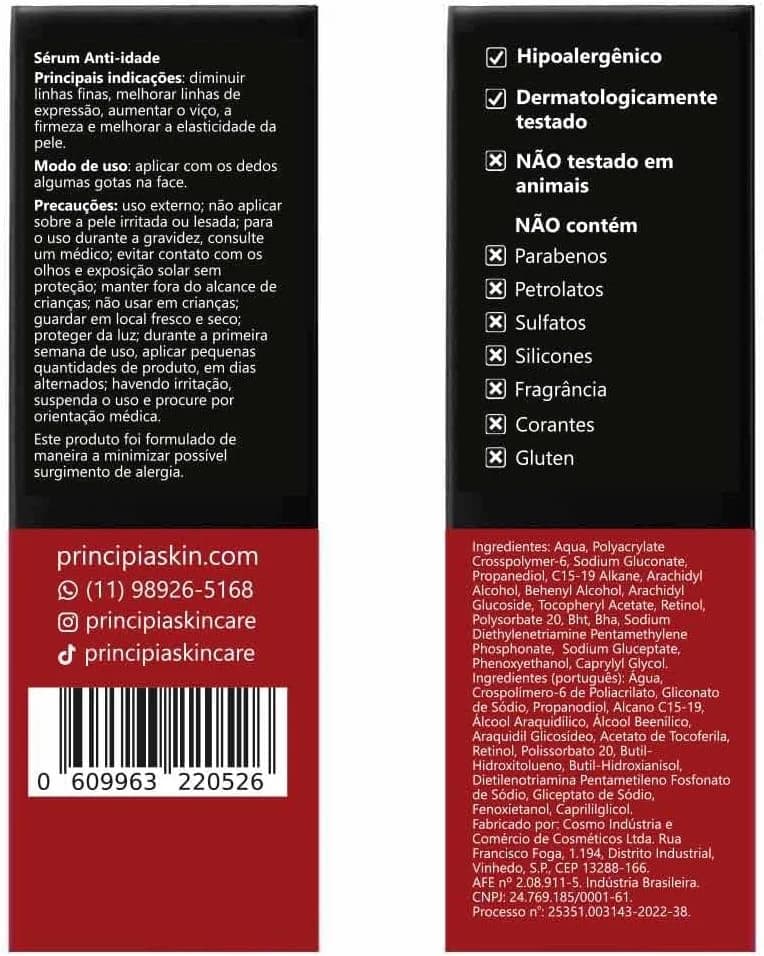 Sérum Principia Retinol 0,3% + Vitamina E - Rn-0,3 Skincare