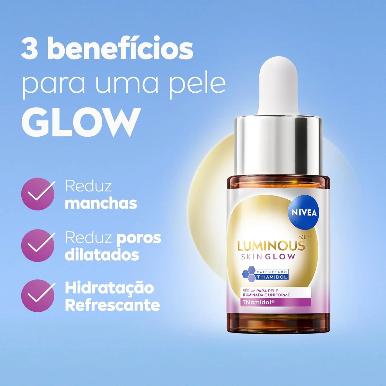 NIVEA LUMINOUS630® Skin Glow Sérum 15 ml - Com Thiamidol, Niacinamida e Aloe Vera