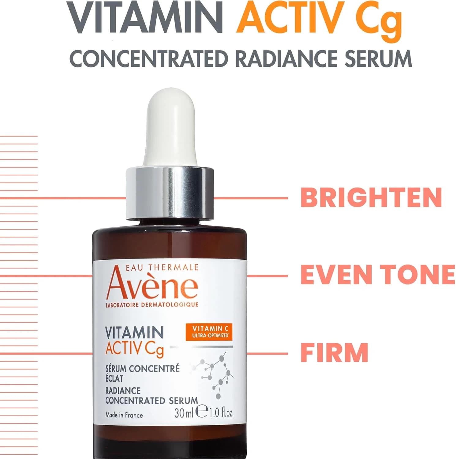 Avène Vitamin Activ Cg Sérum Iluminador Antioxidante Com Vitamina Cg, Bakuchiol e Niacinamida, 30 ml