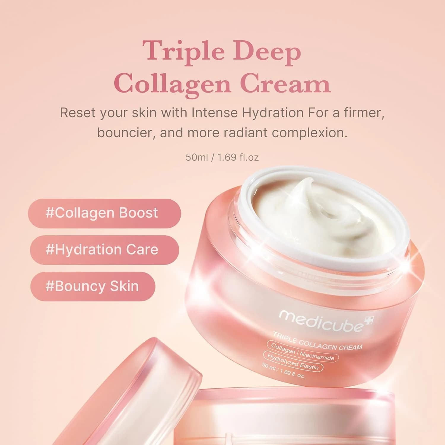 medicube Creme Triplo - Hidratante E Firmador Com Ácido Hialurônico, Elastina Premium, Manteiga Karité