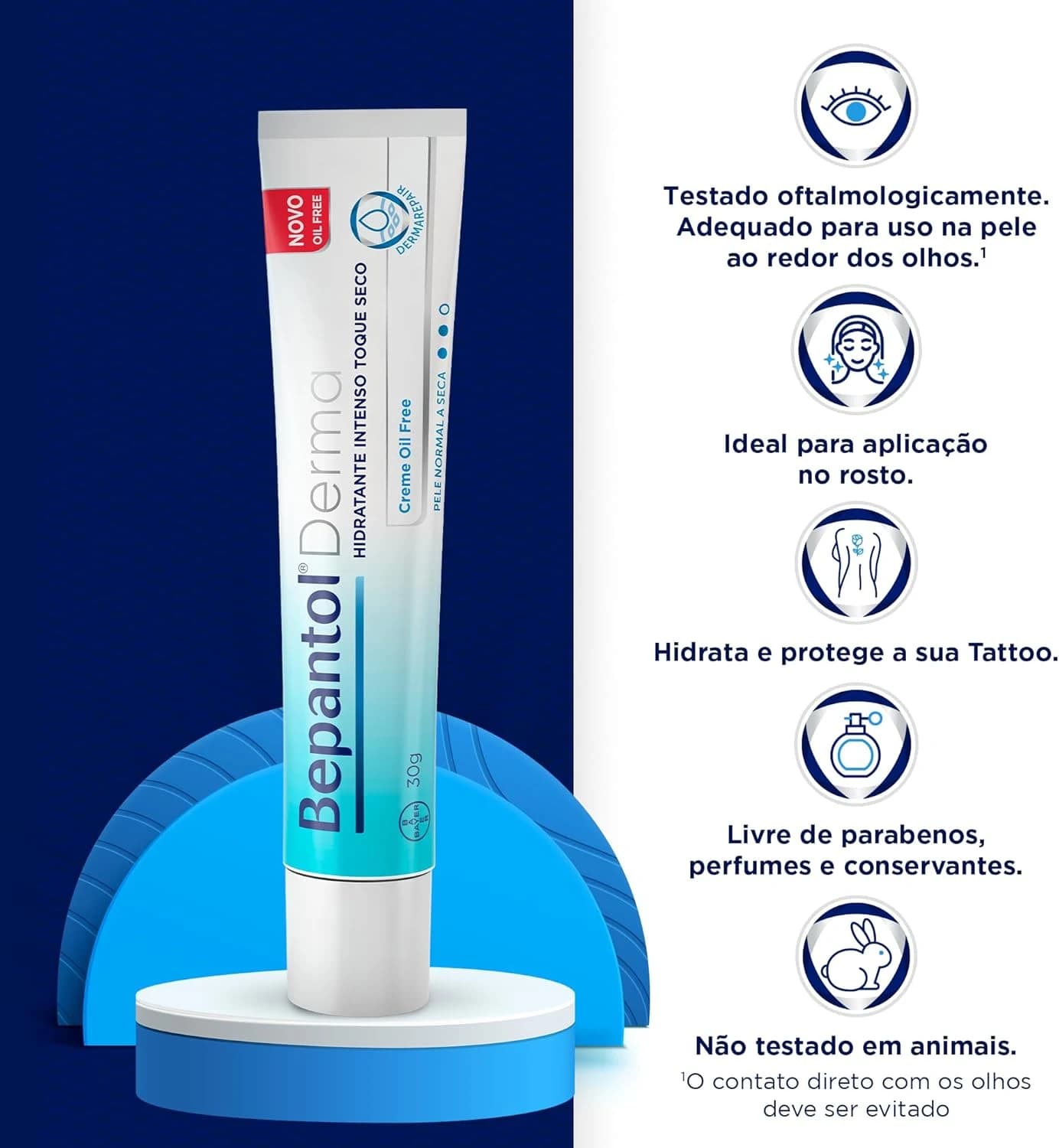 Bepantol Derma Toque Seco 30g, Hidratante Facial Pele Oleosa