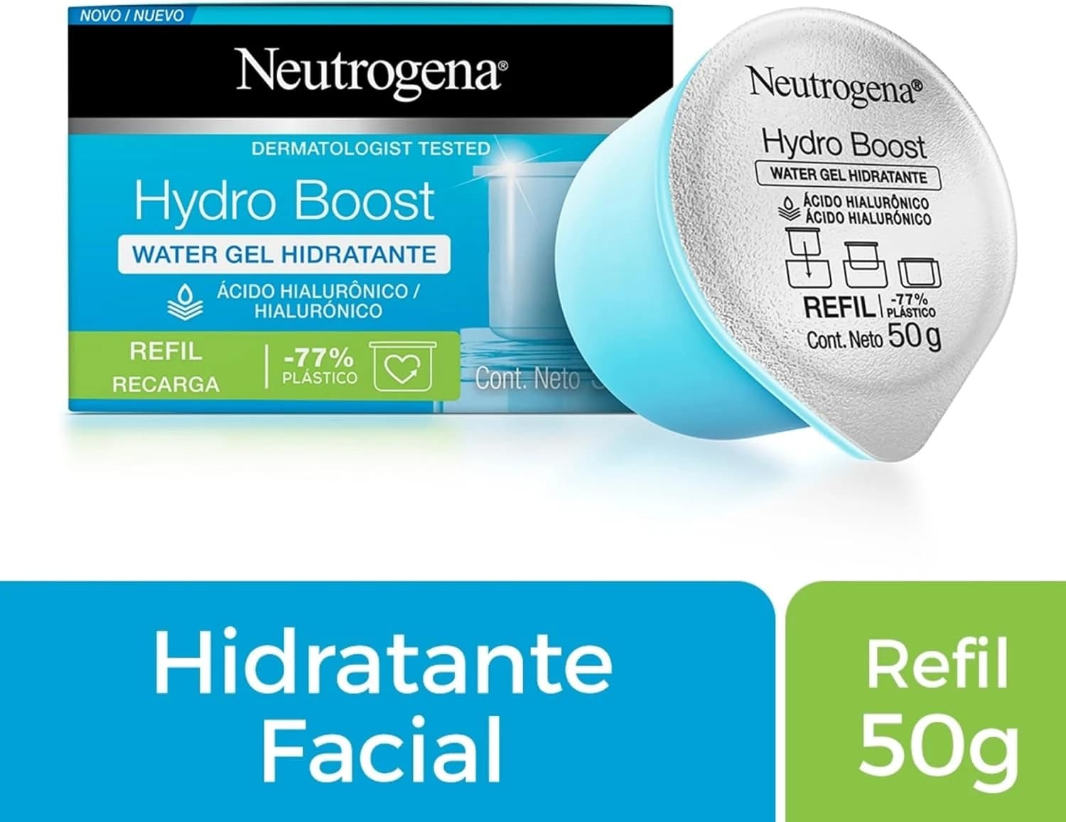 Neutrogena Hidratante Facial Hydro Boost Water Gel Refil, 50g