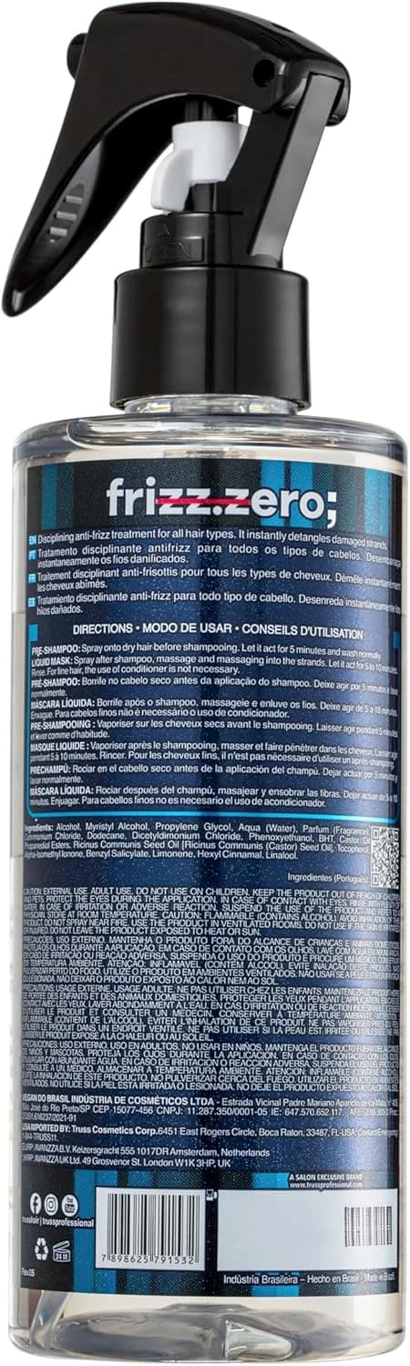 Truss Frizz Zero Leave-In | Máscara Líquida para Controle de Frizz, Brilho e Hidratação | 260ml