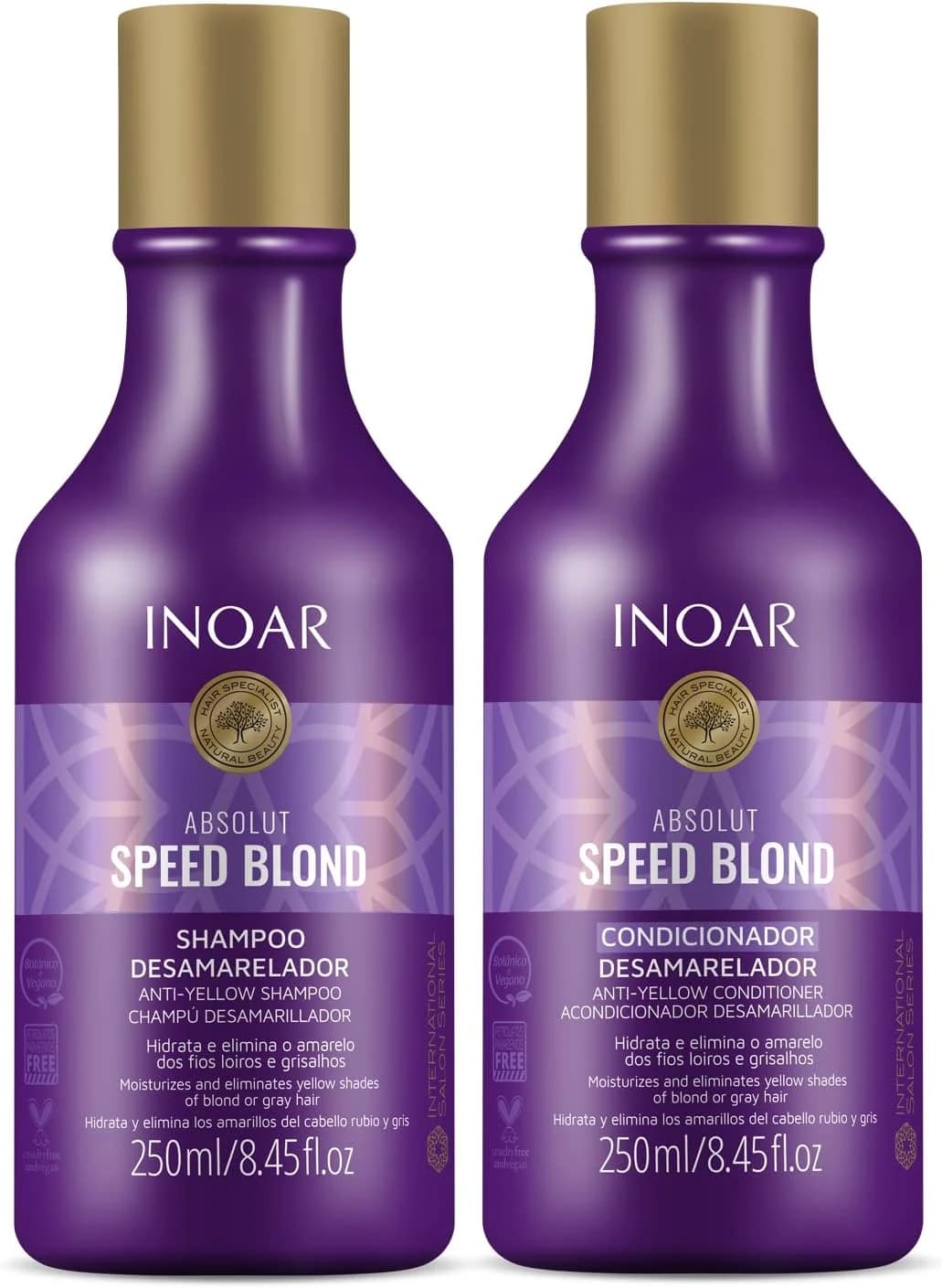 Inoar, Speed Blond Kit Duo – Shampoo e Condicionador Matizador - 250ml