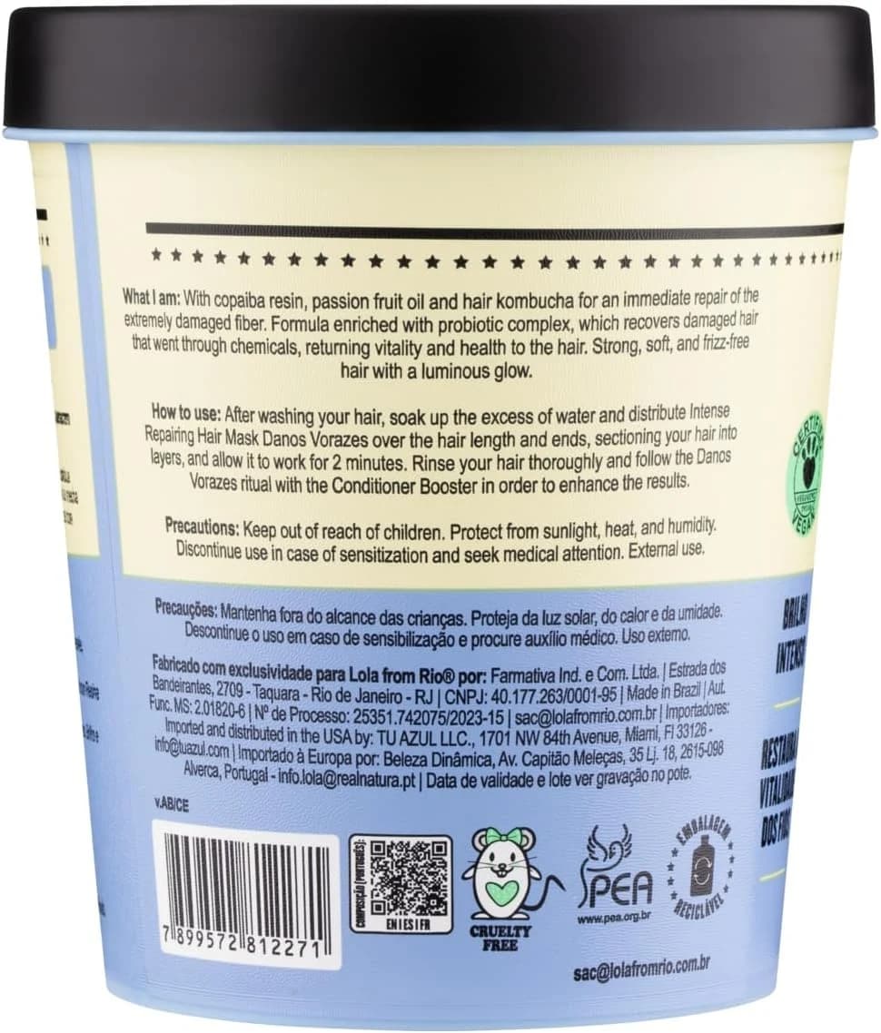 Danos Vorazes Máscara de Tratamento 450g , Lola Cosmetics