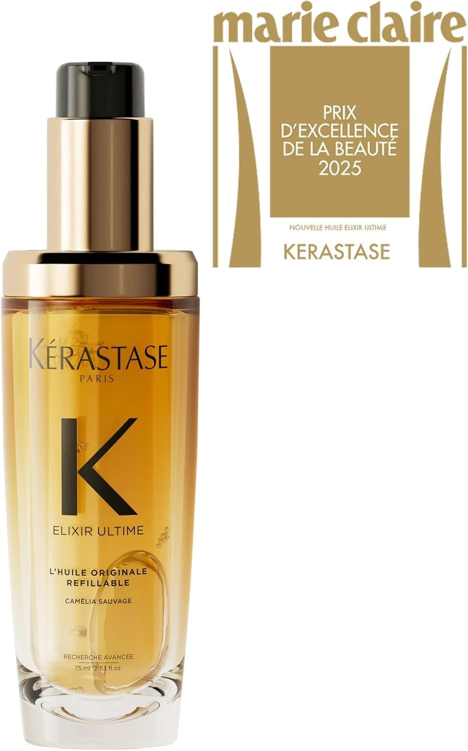 Kérastase Elixir Ultime L'Huile Originale, Óleo Capilar Nutrição Profunda, 75ml