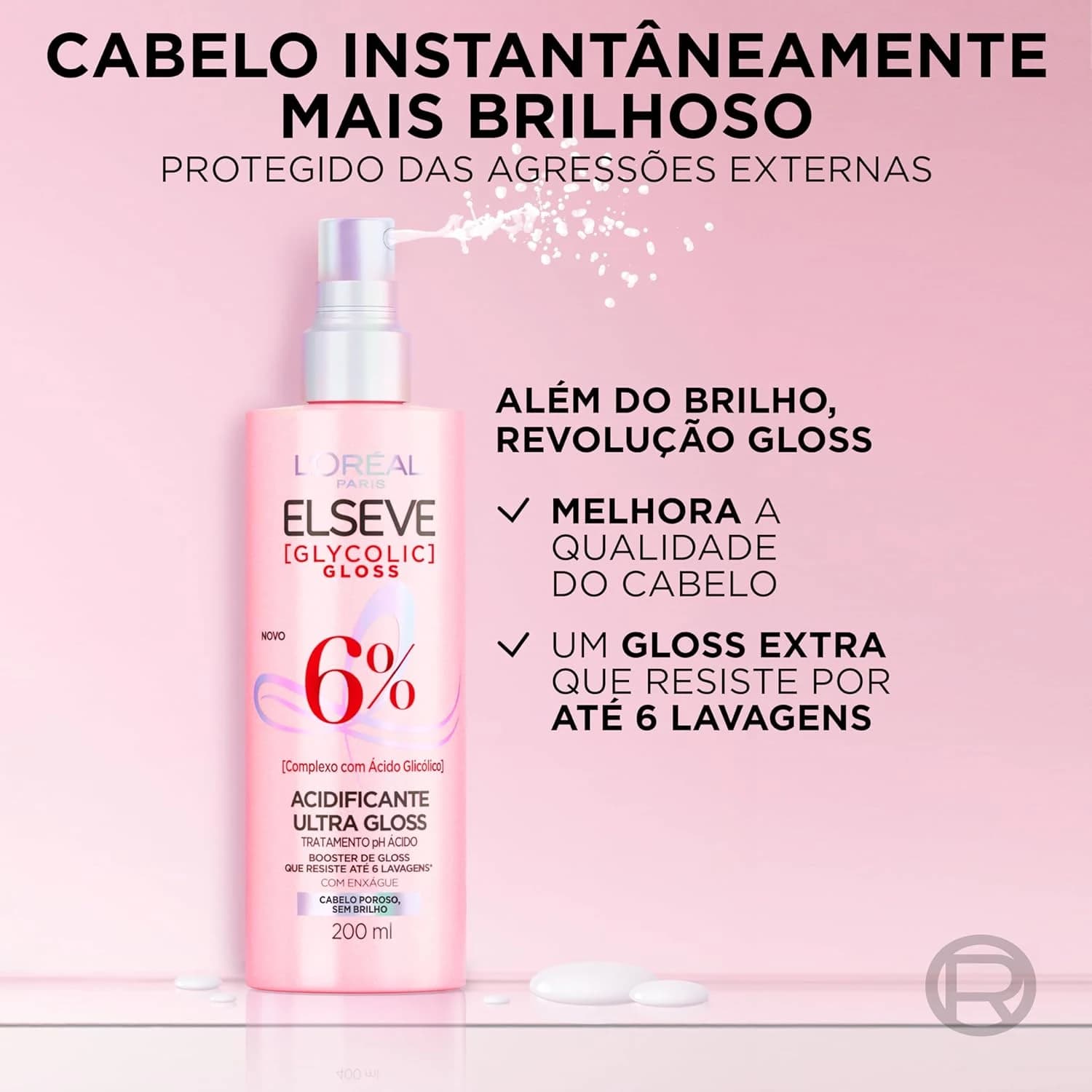 Kit Glycolic Gloss Shampoo+Condicionador+Acidificante+Creme de Tratamento+Sérum