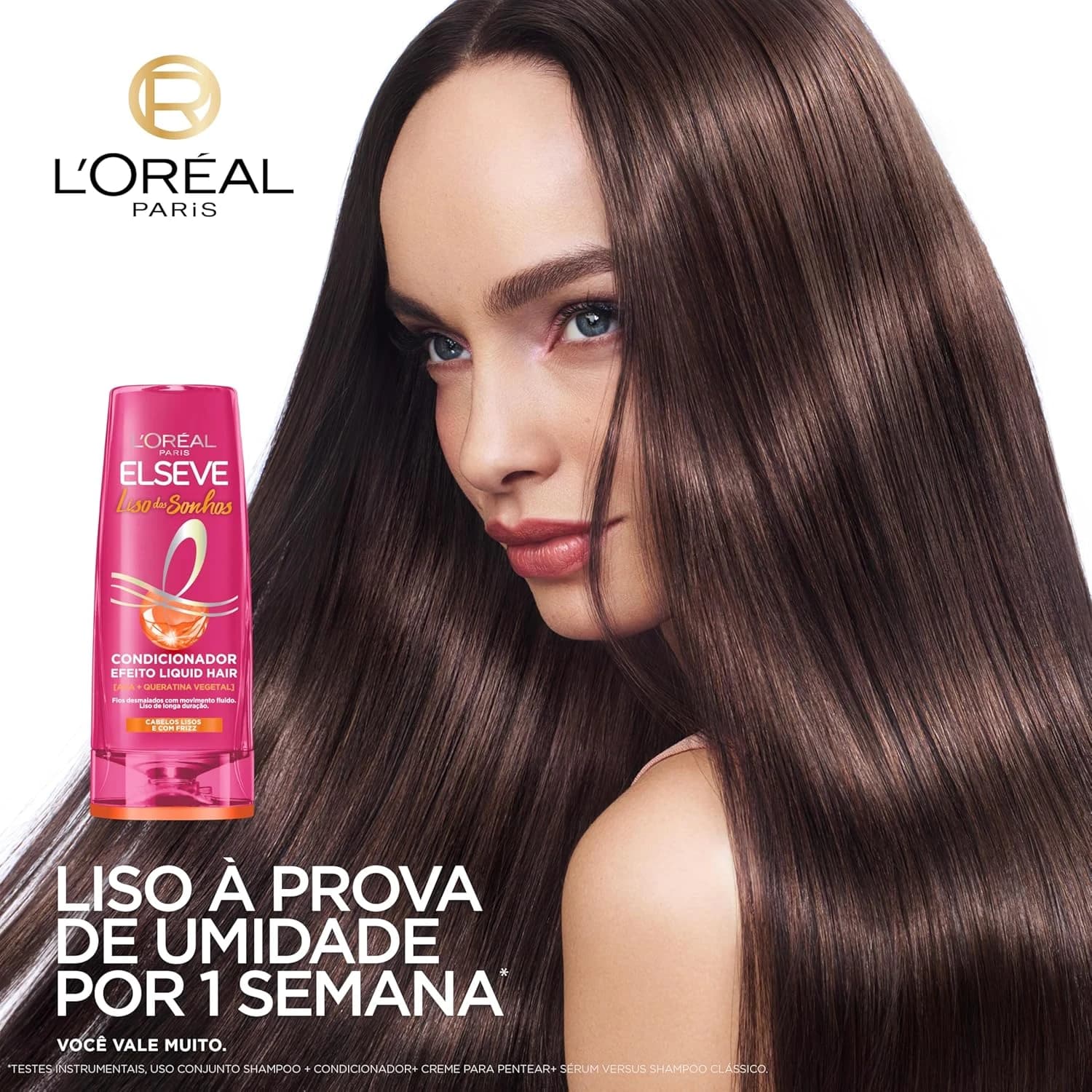 L'Oréal Paris Elseve Liso dos Sonhos Condicionador, com Efeito Liquid Hair, Enriquecido com AHA e Queratina Vegetal, 400ml