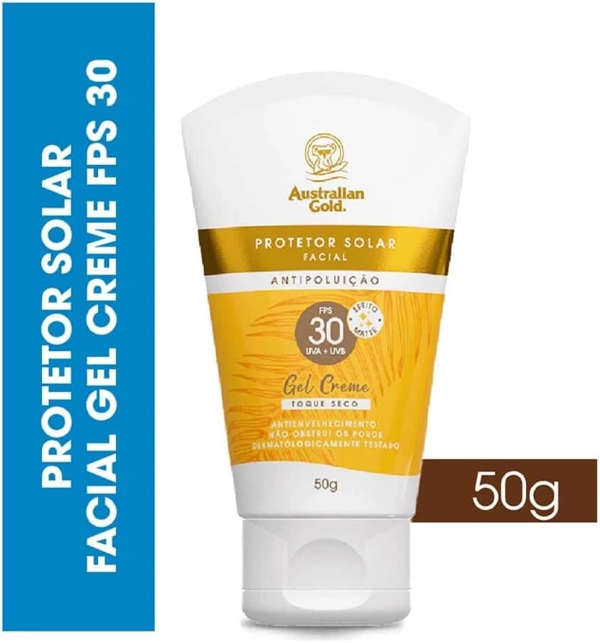 Australian Gold Protetor Solar Facial Gel Creme Fps 30 50Gr, Australian Gold