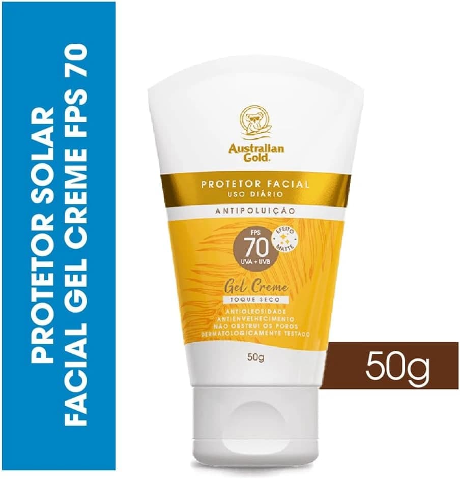 AUSTRALIAN GOLD PROTETOR SOLAR FACIAL GEL CREME FPS70 50G