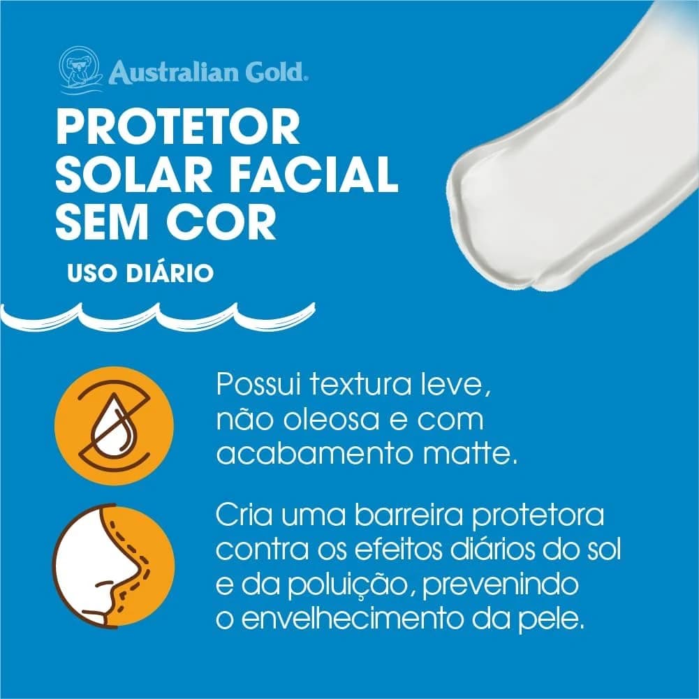 AUSTRALIAN GOLD PROTETOR SOLAR FACIAL GEL CREME FPS70 50G