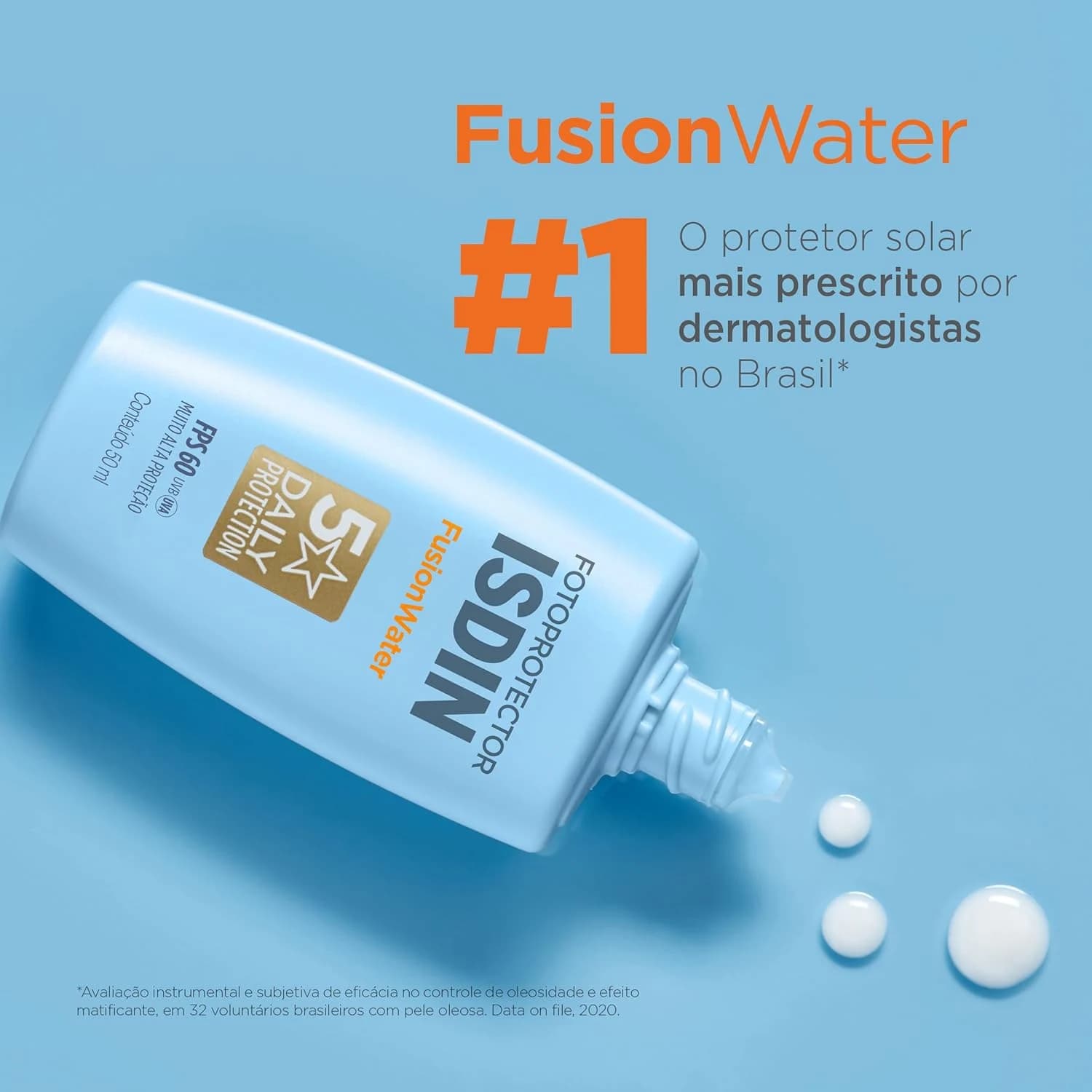 ISDIN Protetor Solar Facial Fusion Water 5 Stars Sem Cor FPS 60-50ml