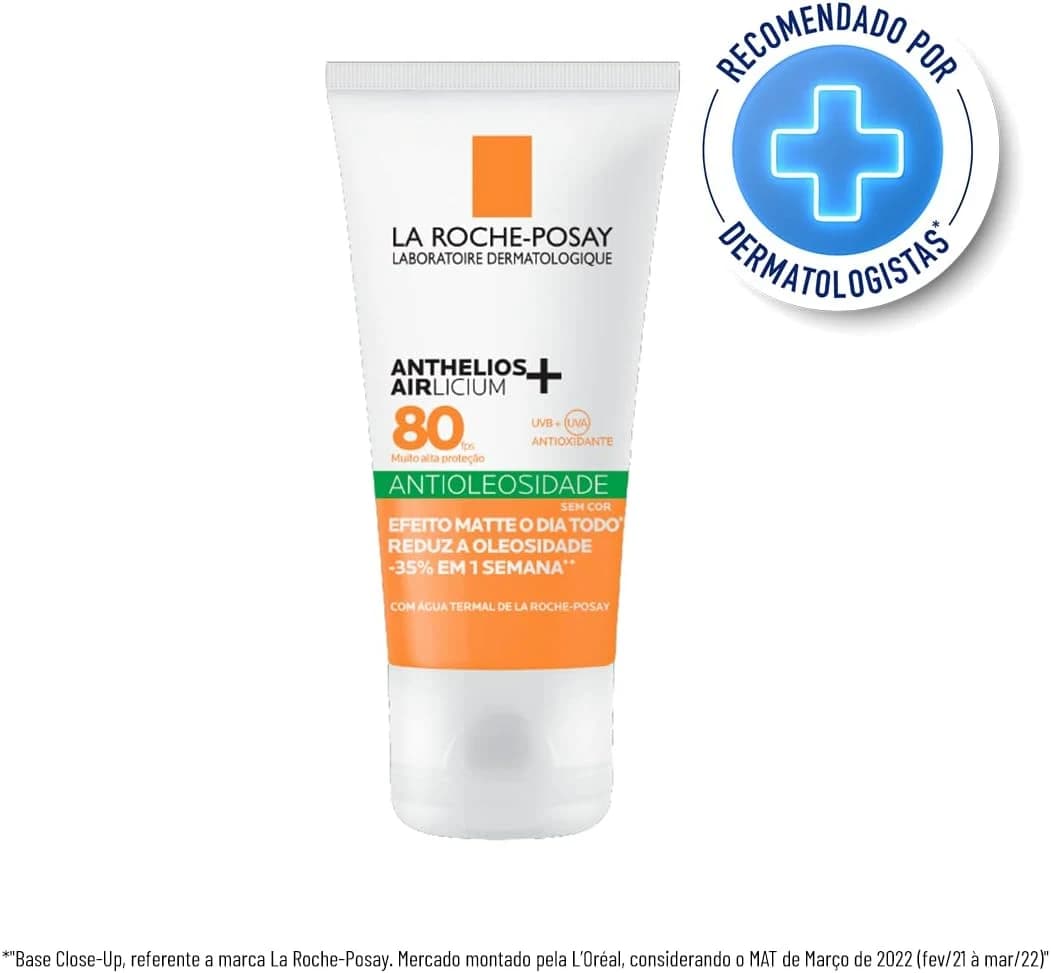 La Roche-Posay Anthelios Airlicium, Protetor Solar Facial Antioleosidade FPS80 40g