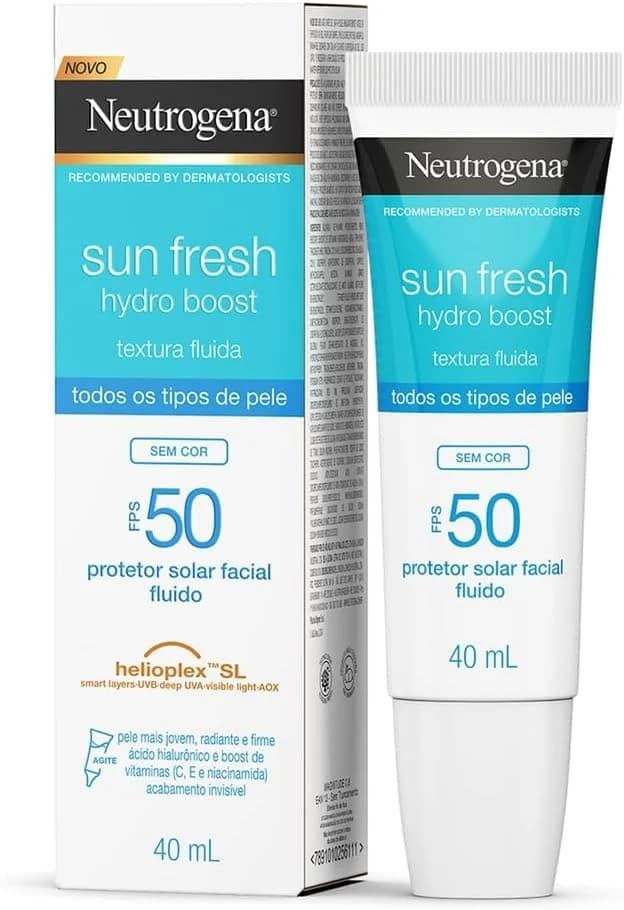 Protetor Solar Facial Neutrogena Sun Fresh Hydro Boost Sem Cor FPS 50 40mL
