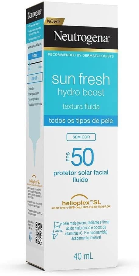 Protetor Solar Facial Neutrogena Sun Fresh Hydro Boost Sem Cor FPS 50 40mL