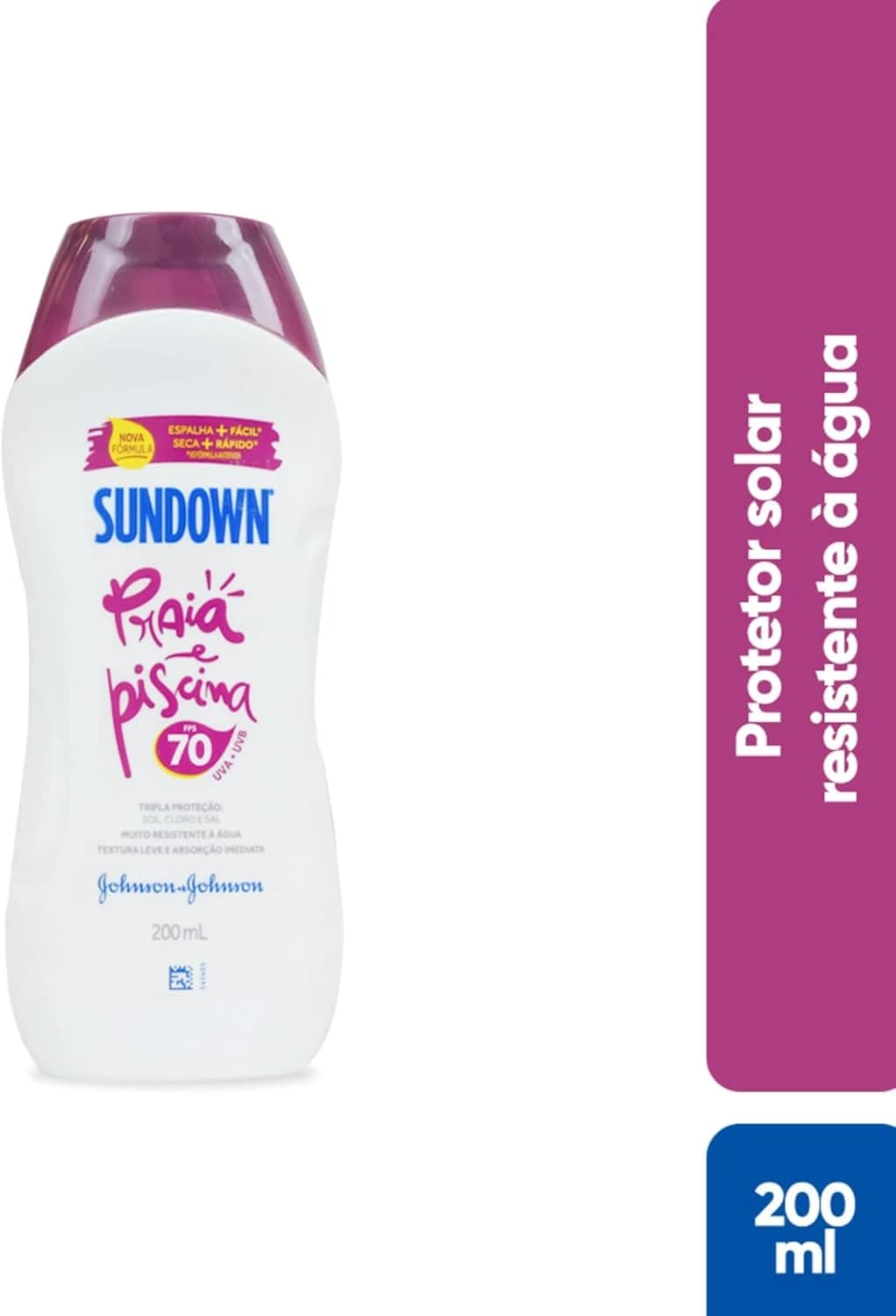 Protetor Solar Corpo e Rosto SUNDOWN® Praia e Piscina FPS 70, 200mL