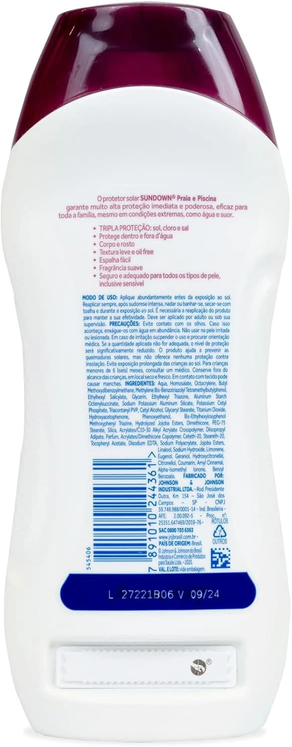 Protetor Solar Corpo e Rosto SUNDOWN® Praia e Piscina FPS 70, 200mL
