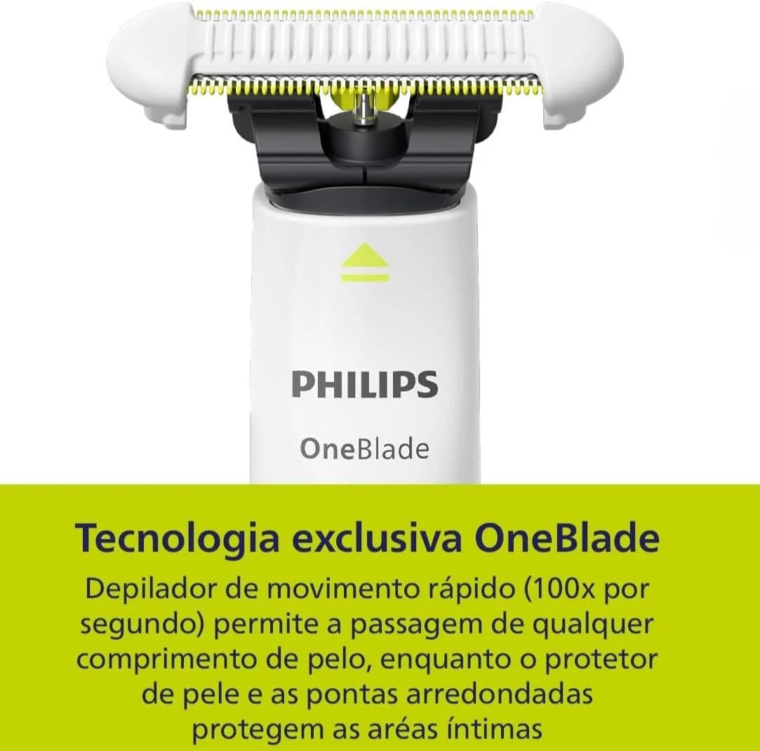 Aparador de Pelos Íntimo Philips OneBlade Intimate QP1924/10 À prova d'água - Bivolt